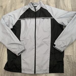 Adidas Climaproof Jacket Wind Golf Mens Medium Gray Full Zip Mesh-Lined AWV005